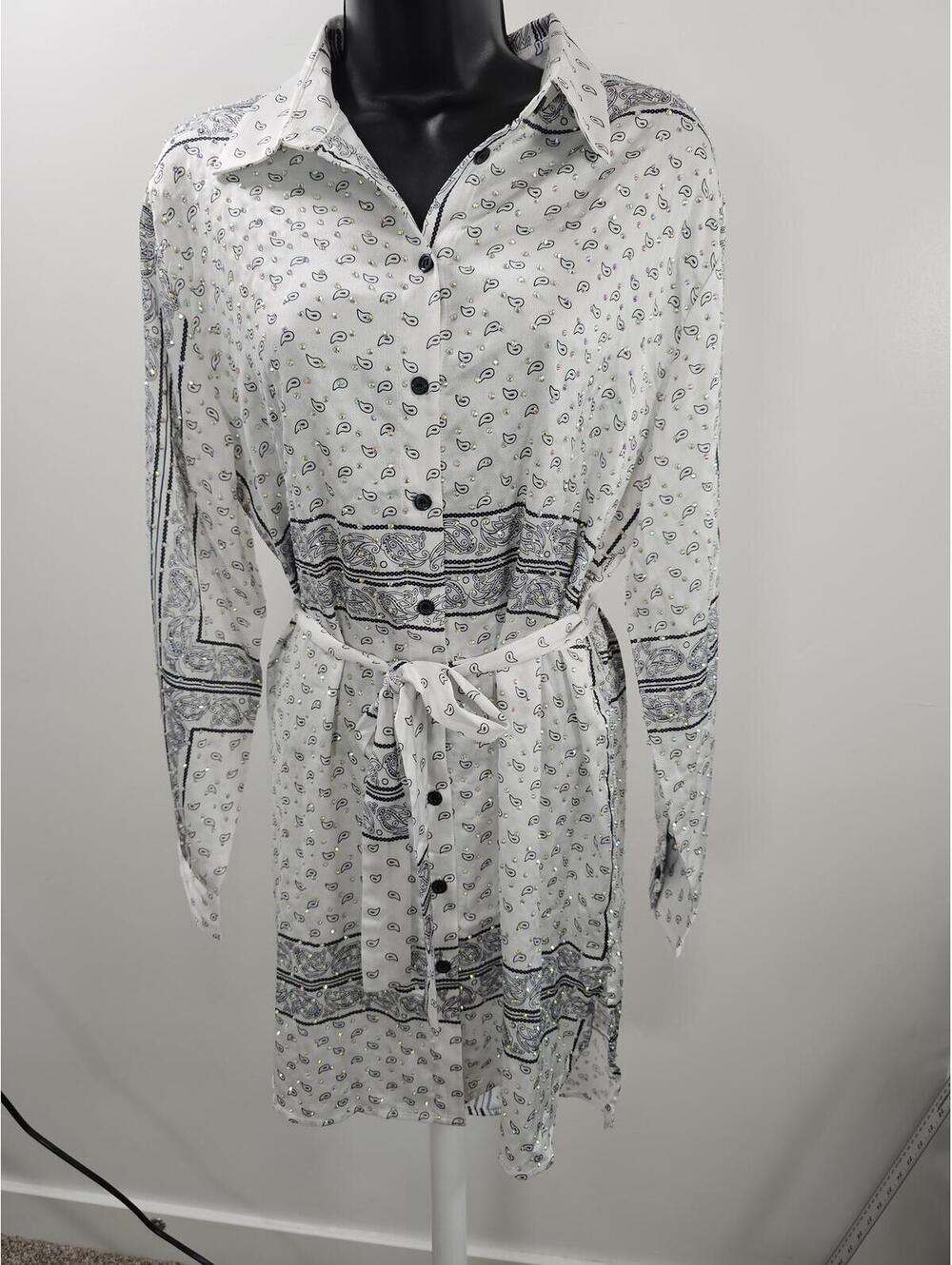Akira Bandana Print Shirt Dress NWT
